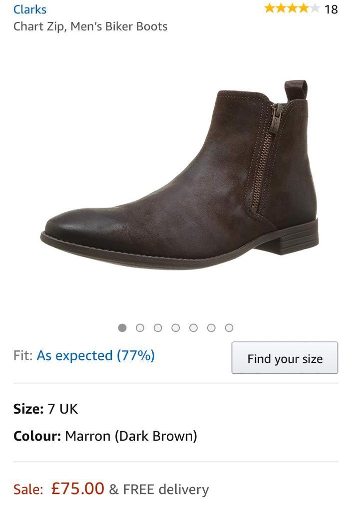 clarks zip up boots mens